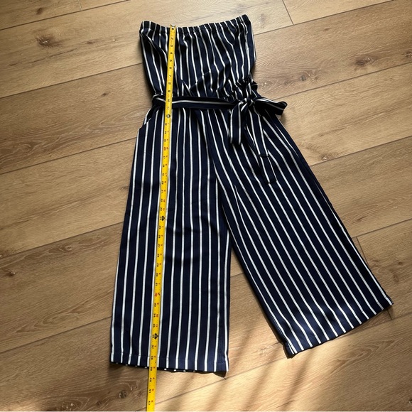 Ambiance navy and white striped romper. Size S - Picture 5 of 7